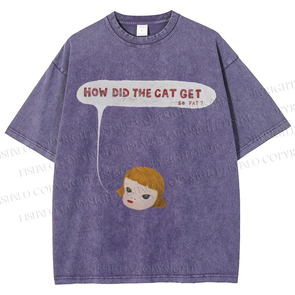 Unisex Yoshitomo Nara Printed Washed Tee