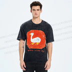 Unisex Duck Warm Winter Day Printed Washed Tee