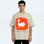 Unisex Duck Warm Winter Day Printed Washed Tee