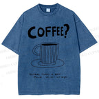Unisex Coffee Printed Washed Tee