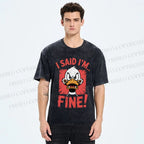 Unisex I Said I'm Fine Duck Printed Washed Tee