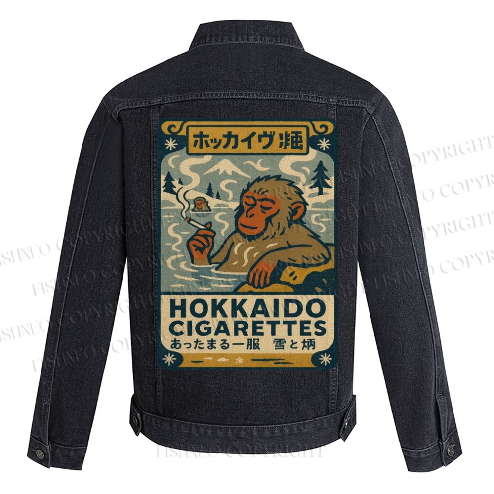 Vintage Monkey Printed Denim Jacket