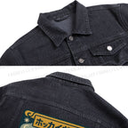 Vintage Monkey Printed Denim Jacket