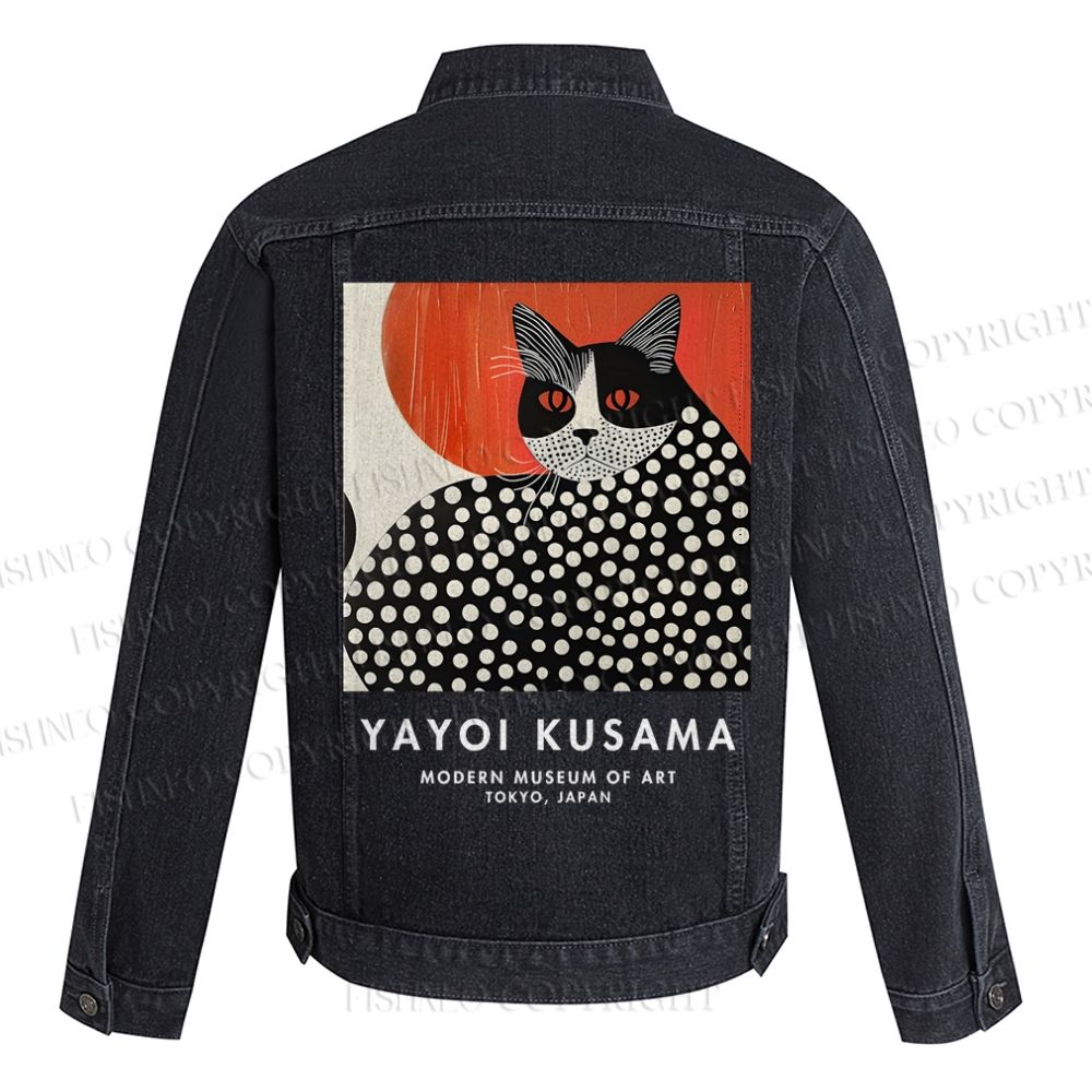 Yayoi Kusama Cat Printed Denim Jacket