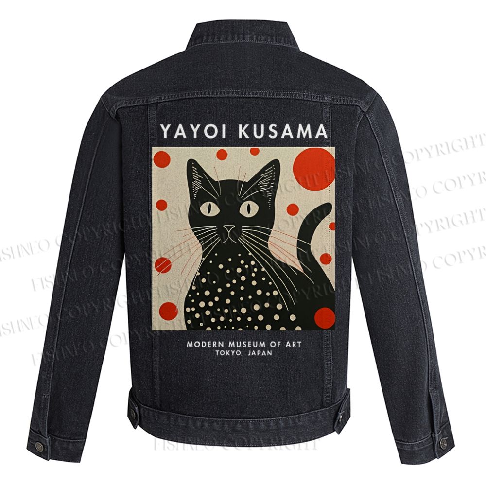 Yayoi Kusama Cat Printed Denim Jacket