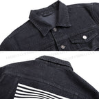 Geometric Eyes Printed Denim Jacket
