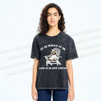 Unisex Raccoon Printed Washed Tee