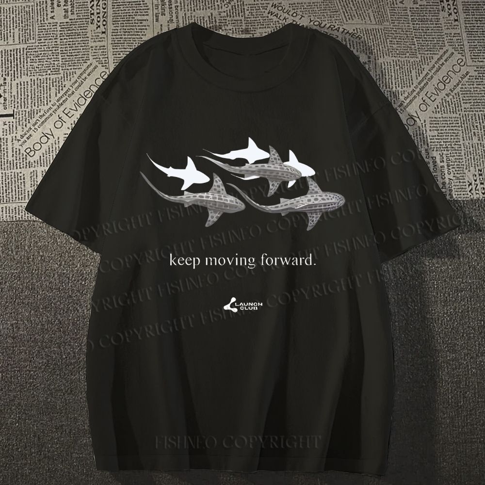 Unisex Shark Keep Moving Forward Classic Cotton T-shirt