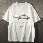 Unisex Shark Keep Moving Forward Classic Cotton T-shirt