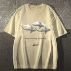 Unisex Shark Keep Moving Forward Classic Cotton T-shirt