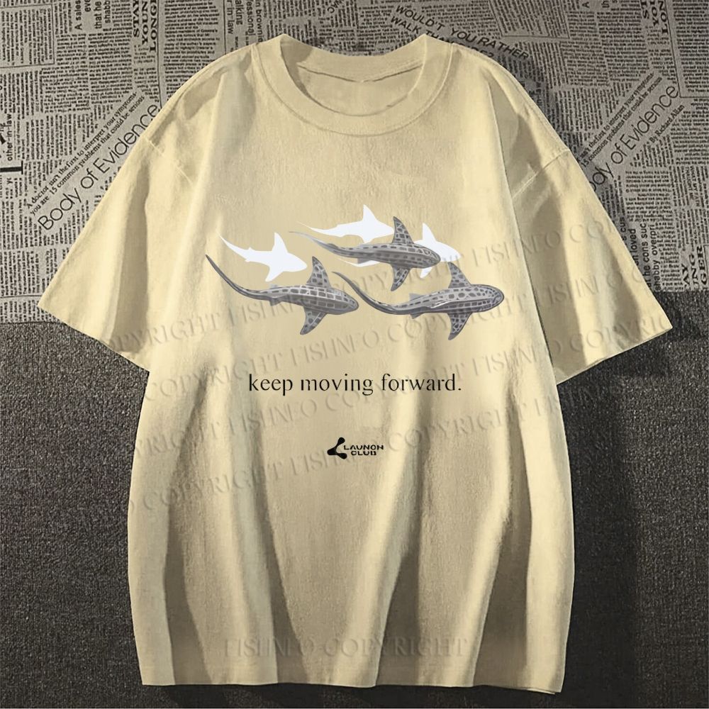 Unisex Shark Keep Moving Forward Classic Cotton T-shirt