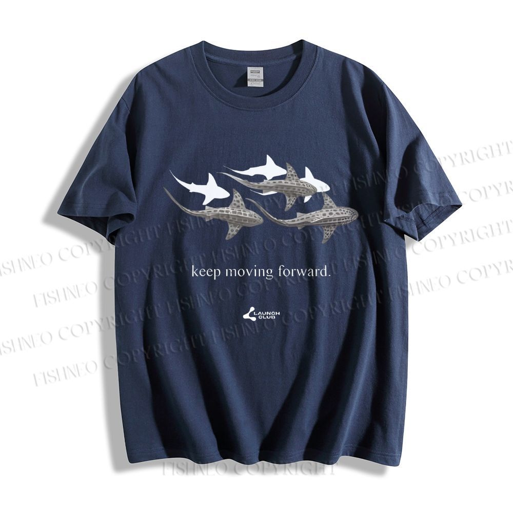 Unisex Shark Keep Moving Forward Classic Cotton T-shirt