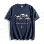 Unisex Shark Keep Moving Forward Classic Cotton T-shirt