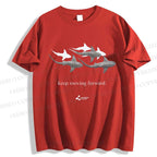 Unisex Shark Keep Moving Forward Classic Cotton T-shirt
