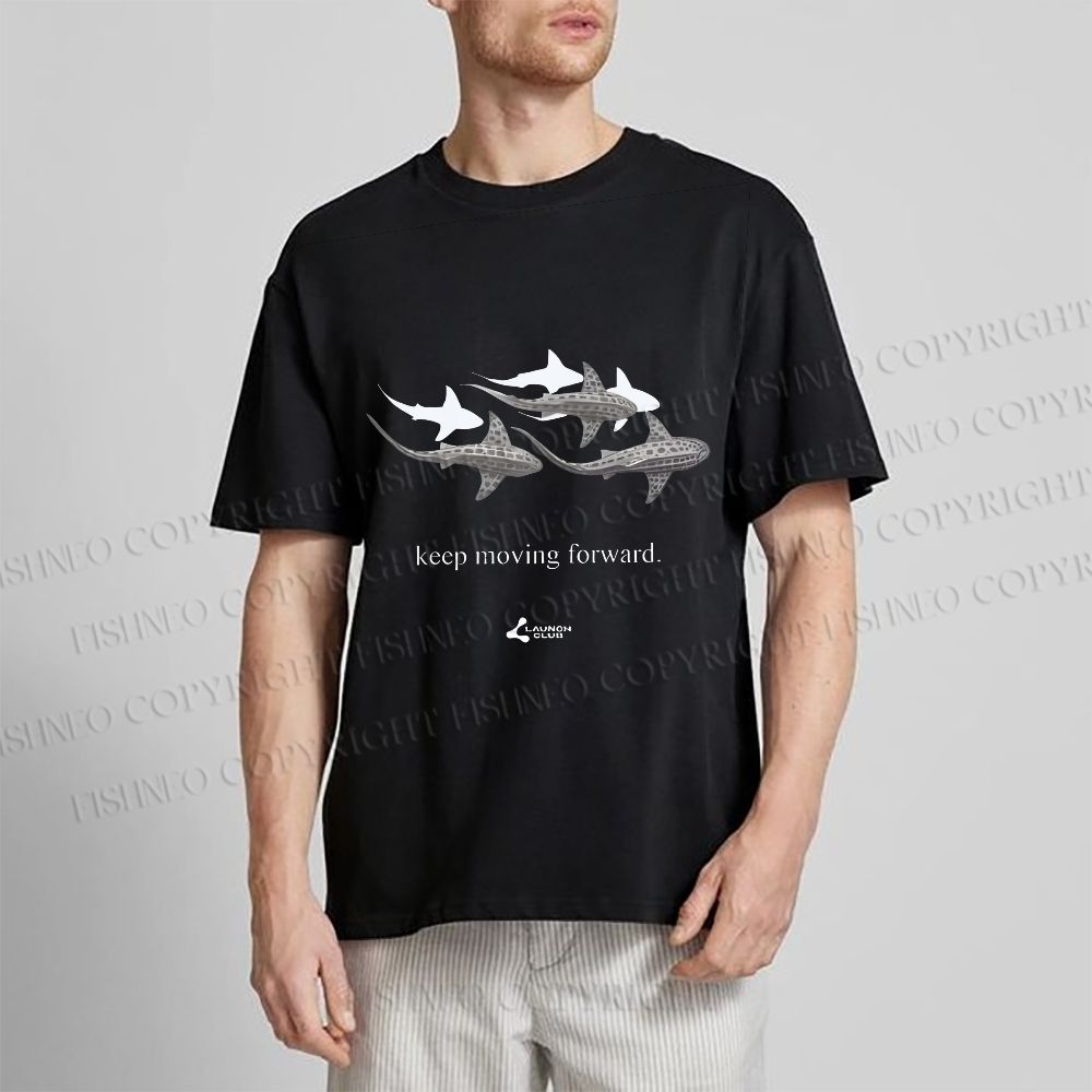 Unisex Shark Keep Moving Forward Classic Cotton T-shirt