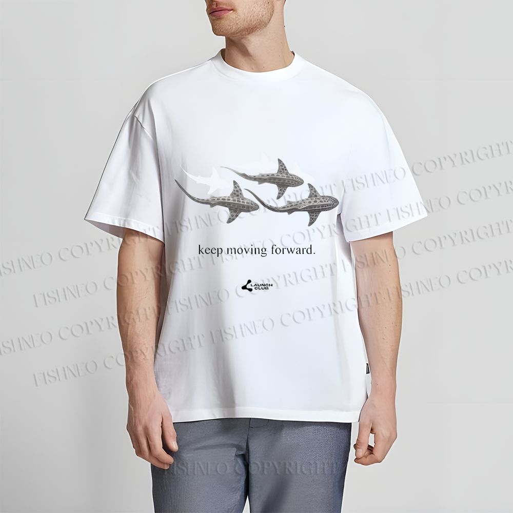 Unisex Shark Keep Moving Forward Classic Cotton T-shirt
