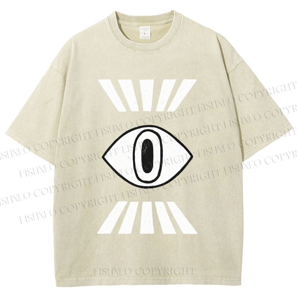 Unisex Eyes Printed Washed Tee