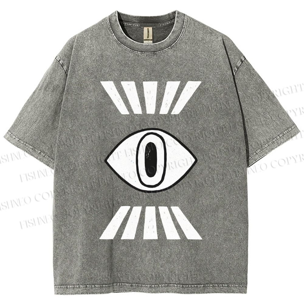 Unisex Eyes Printed Washed Tee