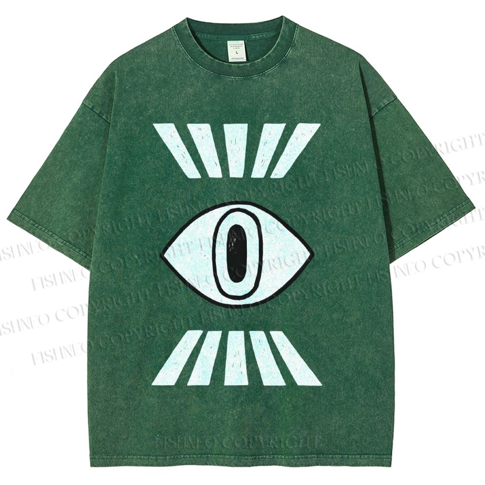 Unisex Eyes Printed Washed Tee