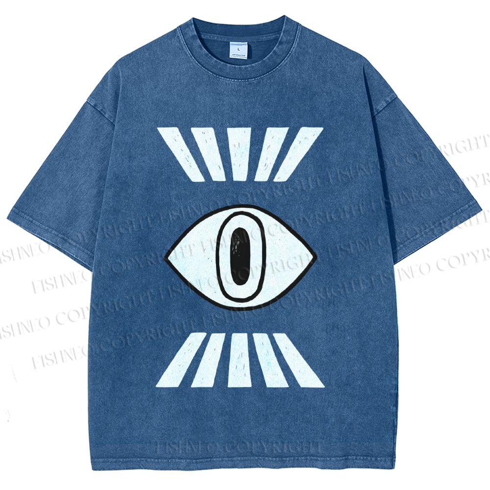 Unisex Eyes Printed Washed Tee