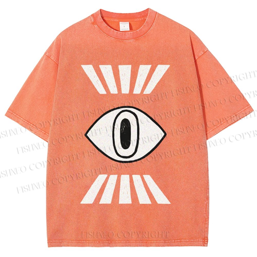 Unisex Eyes Printed Washed Tee