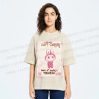 Unisex Vintage Labubu Graffiti Printed Washed Tee
