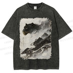 Unisex Vintage Smog Panther Printed Washed Tee