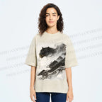 Unisex Vintage Smog Panther Printed Washed Tee