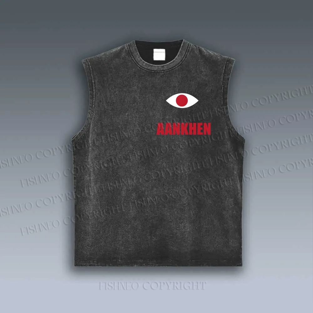 Unisex Eyes Printed Vintage Tank Top