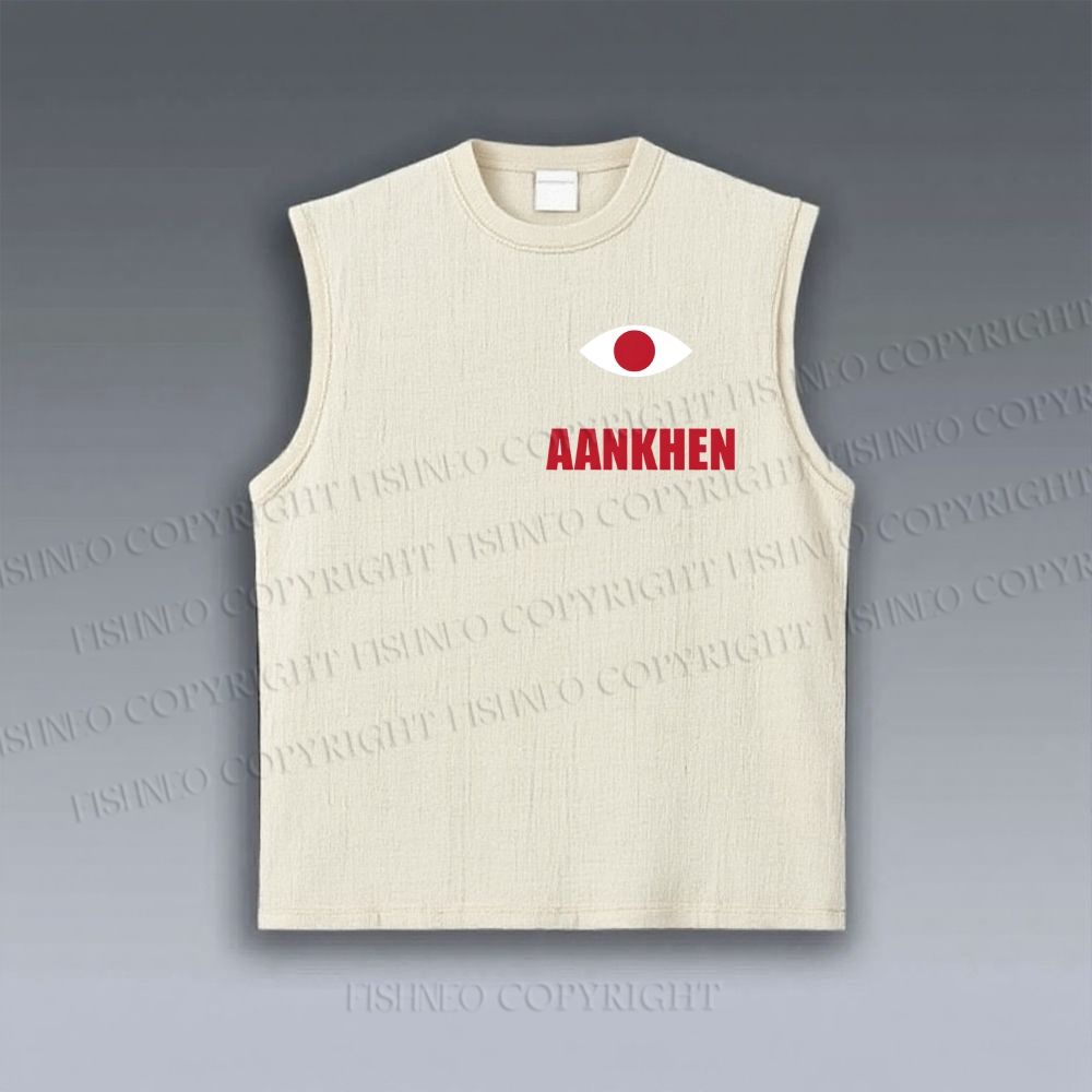 Unisex Eyes Printed Vintage Tank Top