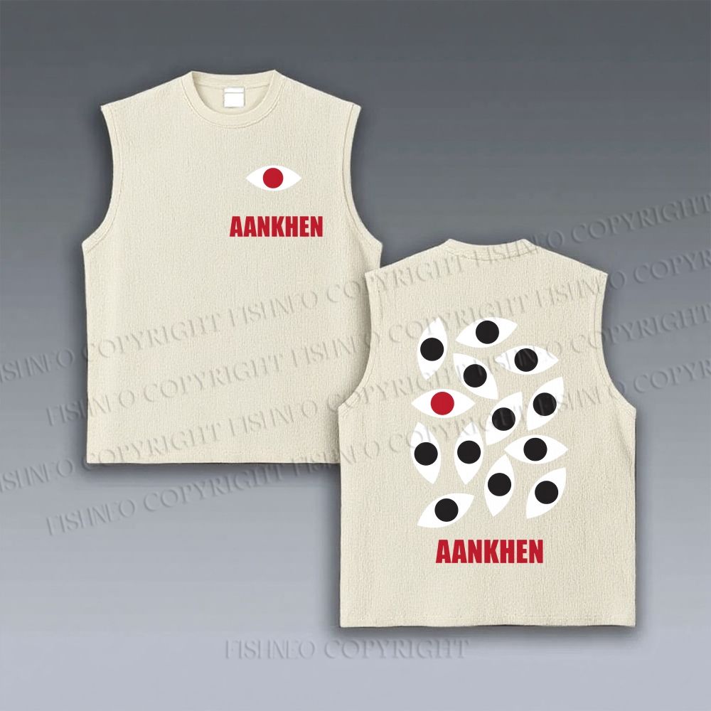 Unisex Eyes Printed Vintage Tank Top