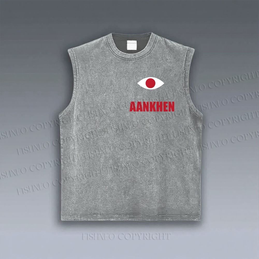 Unisex Eyes Printed Vintage Tank Top