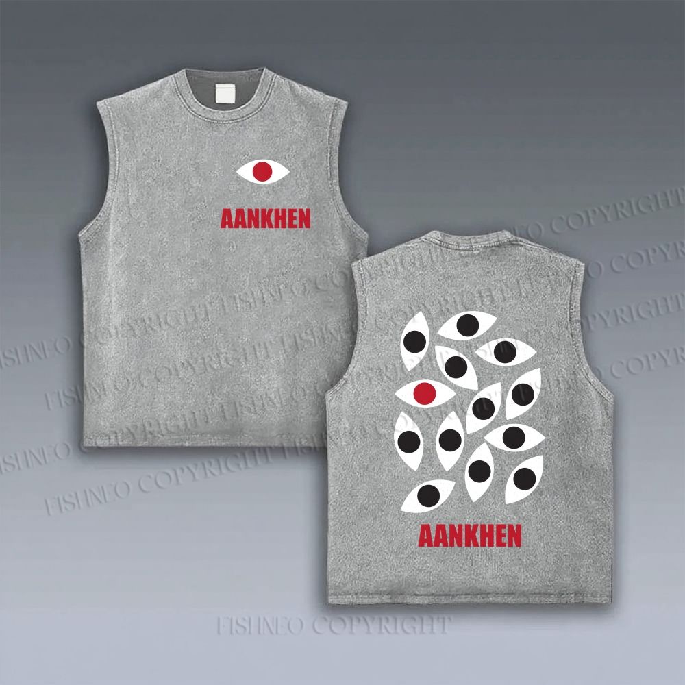 Unisex Eyes Printed Vintage Tank Top