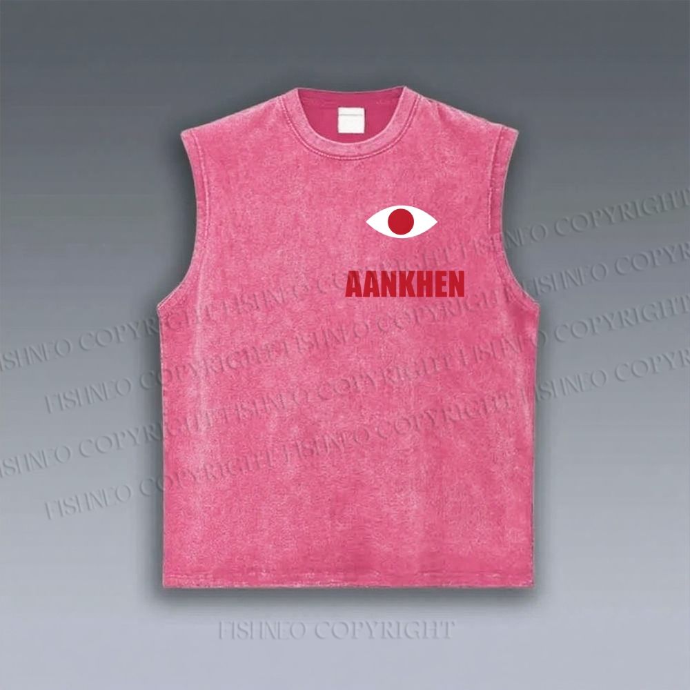 Unisex Eyes Printed Vintage Tank Top
