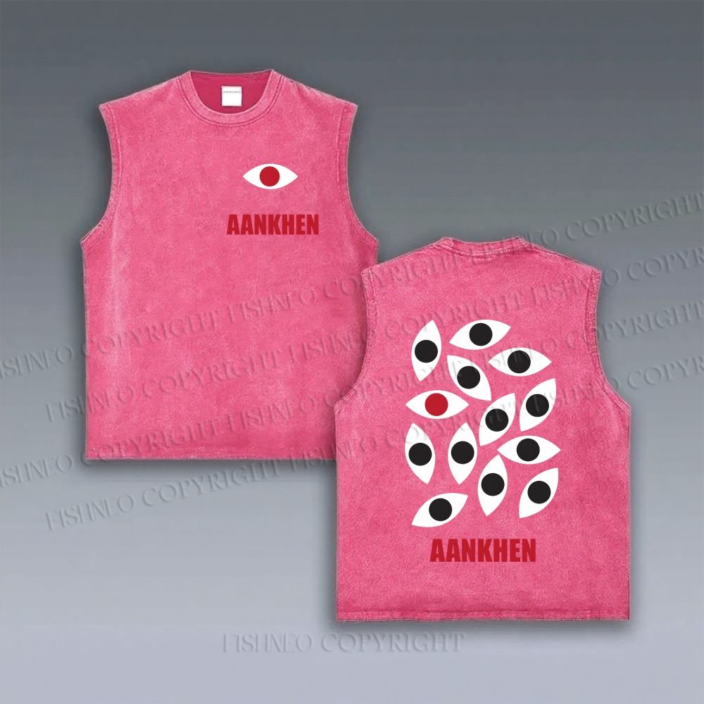 Unisex Eyes Printed Vintage Tank Top