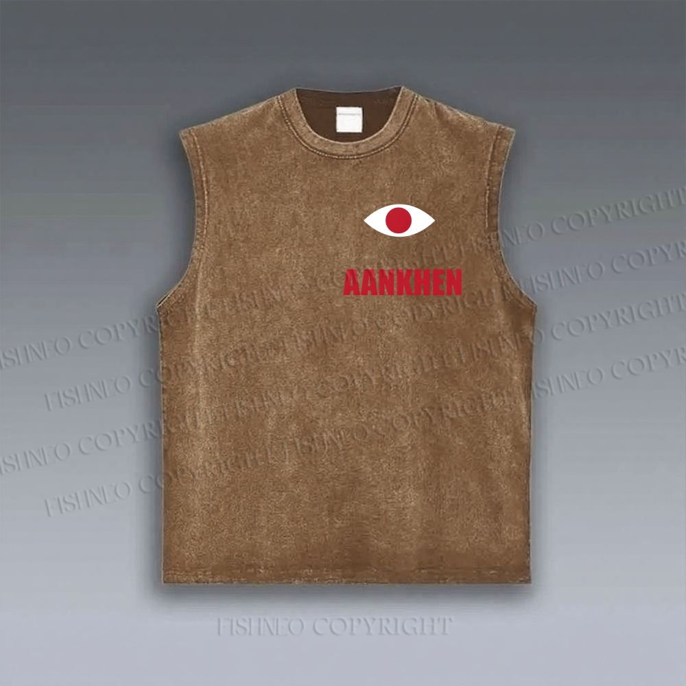 Unisex Eyes Printed Vintage Tank Top