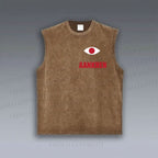Unisex Eyes Printed Vintage Tank Top