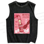 Unisex Ramune Printed Washed Tank Top