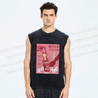 Unisex Ramune Printed Washed Tank Top