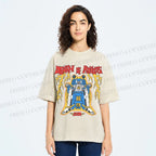 Unisex Robot Printed Washed Tee