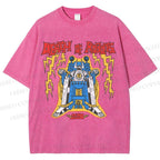 Unisex Robot Printed Washed Tee