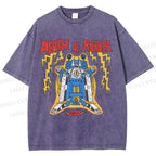 Unisex Robot Printed Washed Tee