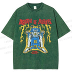Unisex Robot Printed Washed Tee
