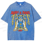 Unisex Robot Printed Washed Tee