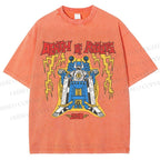 Unisex Robot Printed Washed Tee
