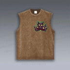 Unisex Cat Printed Vintage Tank Top