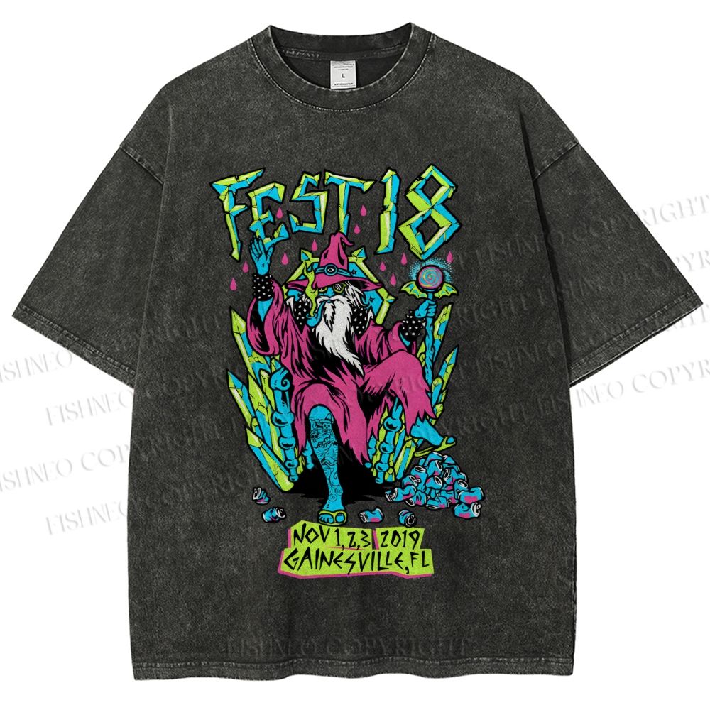 Unisex Magician Printed Washed Tee