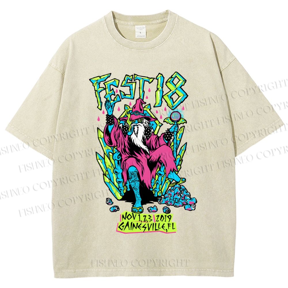 Unisex Magician Printed Washed Tee