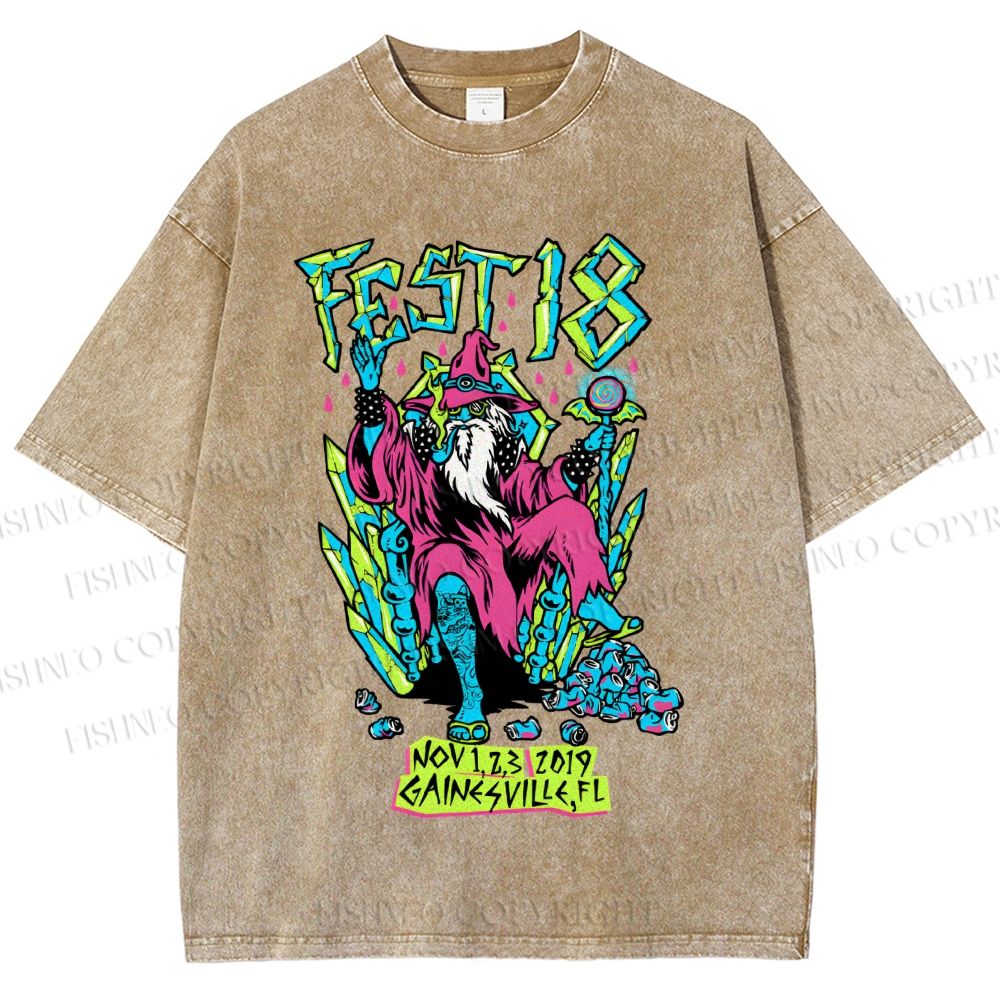 Unisex Magician Printed Washed Tee