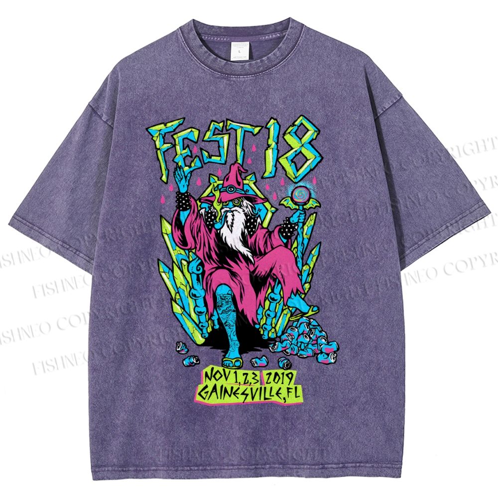 Unisex Magician Printed Washed Tee